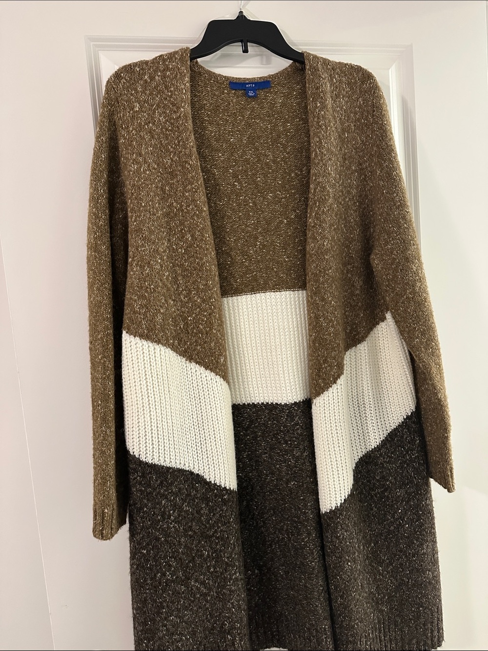 Apt. 9 - Neutral Colorblock Open-Front Women's Cardigan Sweater